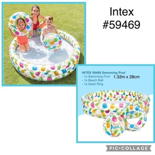 Intex 3-Ring Inflatable Outdoor Swimming Pool (114cmx25cm) (147x33cm)