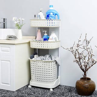 Household dirty clothes basket plastic laundry basket with pulley bathroom dirty clothes storage bas