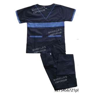 2 Color Combination Navy Blue & Sky Blue Scrub Suit