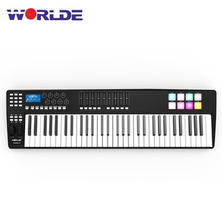 WORLDE PANDA61 Portable 61-Key USB MIDI Keyboard Controller 8 RGB Colorful Backlit Trigger Pads