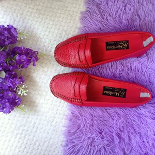 Sierra in Red 100% Marikina made Genuine Leather Loafer/ Topsider Shoes for Women