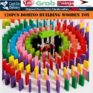 【Fast Delivery】120PCS 10 Colors Domino Wooden Block Toys (1)
