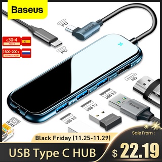 Baseus USB Type C HUB to HDMI-compatible Docking Station RJ45 Lan Multi USB PD 3.0 For MacBook Pro