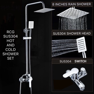 High Quality 304 Stainless Steel Shower Faucet Set Hot and Cold Shower Set Rainfall Shower Head (4)