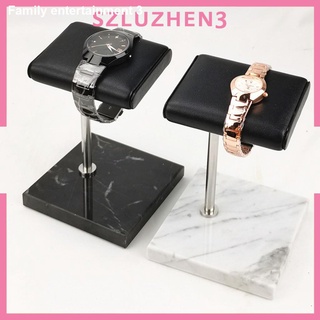 ♙☇✁[SmartHome ] Marble & PU Watch Holder Stand for Display and Leather Showcase Exposition