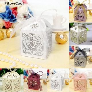 FCPH 10/50/100Pcs Love Heart Favor Ribbon Gift Box Candy Boxes Wedding Party Décor Fad