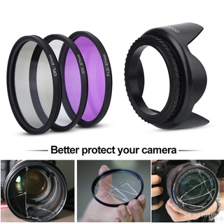 67mm UV CPL FLD Lens Filter Kit+Pouch Lens Cap Hood BbDJ