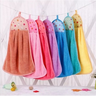 Coral velvet kitchen towels Microfiber cleaning cloth Kitchen hang towel Soft absorbent hand towel