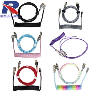 Mechanical Keyboard Aviator Cable Type-C USB Aviation Connector Spring Wire