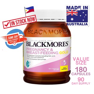 Blackmores Pregnancy & Breastfeeding Gold 180 Caps Odourless Prenatal Folic Acid Lactation Vitamins