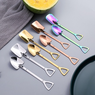 Coffee Spoon Cutlery Set Stainless Steel Retro Iron Shovel Ice Cream Spoon Scoop Creative Spoon Tea-Spoon Fashion Tableware Watermelon Spoon