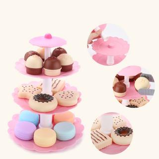Role Play Toys Simulated Mini Cake Biscuit Donut Dessert Tower Set (6)