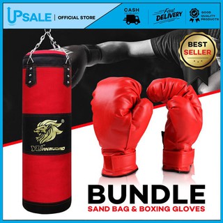 ⭐80CM Sand Bag Boxing Sandbag Punching Bag Heavy duty Training With Boxing Training Gloves