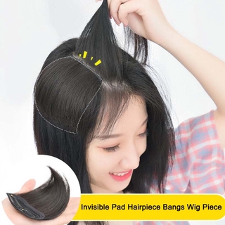 【COD】Real Human Hair Invisible Pad Hairpiece Bangs Wig Piece 10cm Seamless Thickening Hair Volume for Head Top/Sides/Back