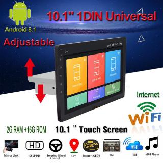 (2G+16G)10.1" Android 11.0 1Din Car Stereo Radio Player Up Down Moving Adjustable Player GPS Wifi