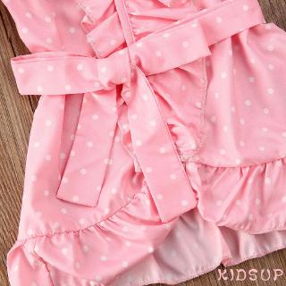 ✿KIDSUP✿Toddler Baby Girl Kid Clothes Sling Polka Dot Dress Summer Outfit Skirt (6)