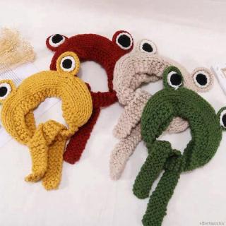 Women's INS HOT Frog Hats Cute Winter Big-eyed Frogs Knitted Warm Hats (5)