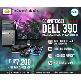 Computer Set Package CPU Dell 390 Intel Core I5 2400 3.10Ghz 4gb 160gb 17 inches LCD Monitor 2nd gen