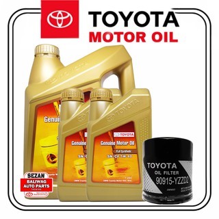 ORIGINAL TOYOTA OIL CHANGE PACKAGE 5W-40 FULLY SYNTHETIC 6 LITERS WITH OIL FILTER 90915-YZZD2