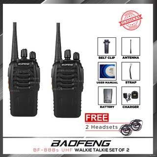 Baofeng/Platinum BF-888s UHF Transceiver Walkie Talkie Two-Way Radio Set of 2 with FREE 2pcs. Earpie