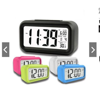 Digital Backlight LED Display Table Alarm Clock Snooze Thermometer Calendar Time with Batteries
