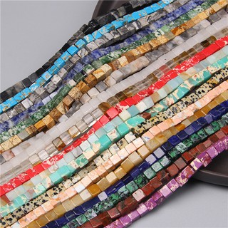 6MM Natural Stone Cube Square Agates Beads Charm Loose Spacer Beads for Jewelry Making Diy Bracelet