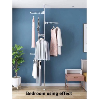 Dingtiant drying rack household floor-to-ceiling bedroom non-perforated telescopic pole balcony wind