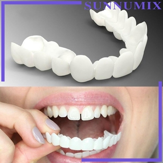 [SUNNIMIX] 1 Piece Snap Lower False Teeth Dental Veneers Dentures Tooth Cover White