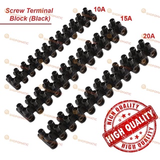 ✅ Barrier Screw Terminal Block Wire Connector Strip Black 10A 15A 20A ✅