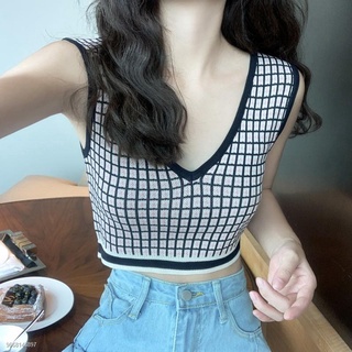 ☾❖❖WEANIA Checkered Sweater Vest