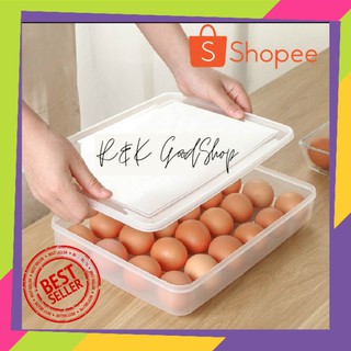 24 Grid Egg Storage Box Egg Tray Box Plastic Egg Holder for Refrigerator