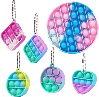 Push Pop Bubble Fidget Sensory Toys Simple Dimple Fidget Toy Pop It Stress Keychain Stress Relief