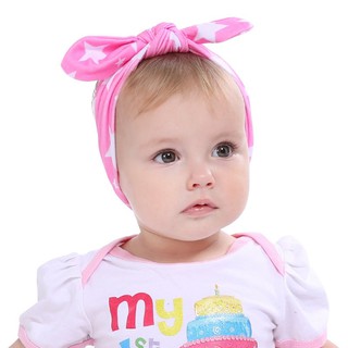 Baby Girls Dot Elastic Headbands Party Hair Band Rabbit Ear Headwear Accessories (2)