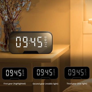 Portable Bluetooth speakersMirror Alarm Clock LED Digital Alarm Clock Thermometer Digital Wireless