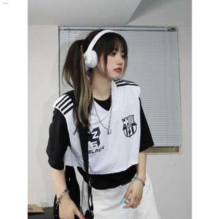 ❏✎2021 spring and summer new sports wild niche with shoulder pad vest vest female ins street couple
