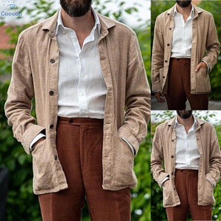 Coat Mens Outwear Overcoat Retro Shirts Single-breasted Winter Buttons
