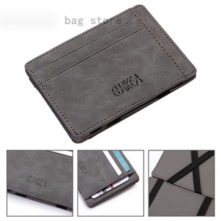 Ultra Thin 2020 New Men Male PU Leather Mini Small Magic Wallets Zipper Coin Purse Pouch Plastic Credit Bank Card Case Holder