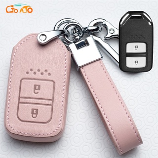 GTIOATO For Honda Leather Key Cover Case Car Remote Key Holder For Honda Civic City Jazz Brio BRV Accord CRV Mobilio HRV Odyssey