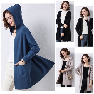 RTW High Quality Hoodie Long Cardigans Pocket with Hood For Women 85500