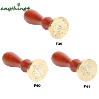 ❄Lamp Retro Plant Pattern Sealing Wax Wooden Handle Wax Seal Stamps for Envelope