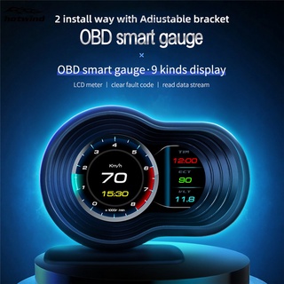 HW Car OBD HUD Head Up Display Auto Display Smart Gauge Digital Odometer Security Alarm Water Oil Temp RPM Brake Test