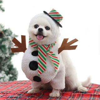 LIULIU Walking Snowman Dog Costume Christmas Pet Coat Funny Bomei Dress Costplay Cat Transfiguration Outfit Seasonal Hoodie Teddy Suit Cute Puppy Clothes for Winter