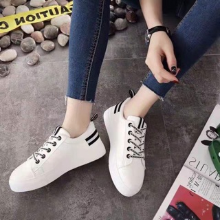 White Sneakers rubber shoes for women low cut cusual shoes korean fashion shoes flat shoes