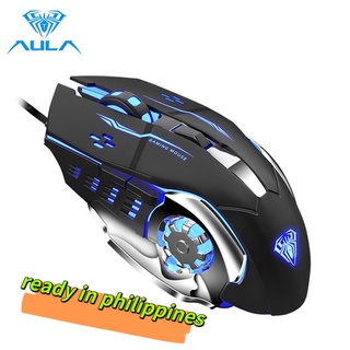 <Fast arrival >AULA S20 Gaming Mouse Gaming Wired Mouse Programmable DPI Adjustment Mechanical RGB Office Mice for Laptop PC Computer