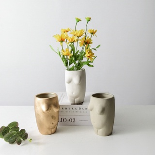 Nordic creative ceramic crafts desktop decoration home vase living room decoration female body art vase