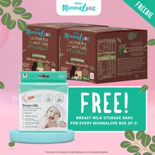 Nestle MommaLove Lactation Milk - Choco with Malunggay 28g (2 x Box of 10) with FREE Sunmum Premium