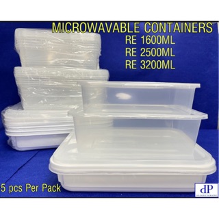 RE 1600, RE 2500 , RE 3200 ml - Cater Tray microwavable container - 5 pcs per pack