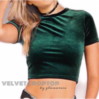 Velvet Crop Top (100% Velvet Fabric)