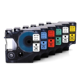 【Stock】 6pcs 9mm Compatible Dymo D1 Label Tape 40910-40919 Printer