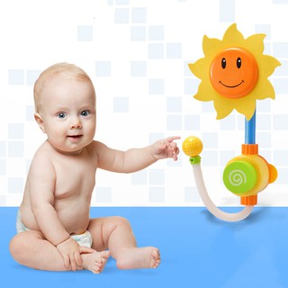 Baby Bath Sunflower Spray Manual Water Shower Tub Faucet Bathroom Toys (3)